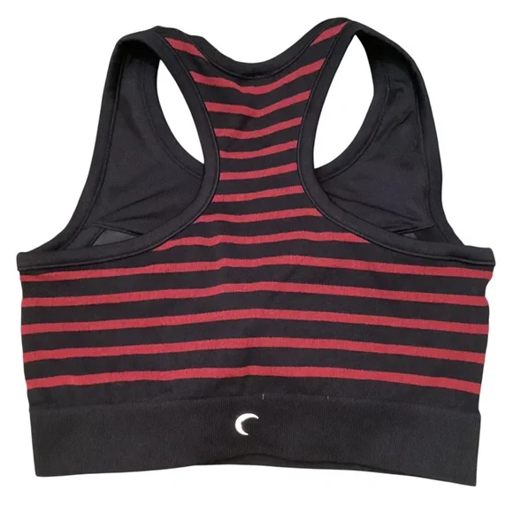 Zyia Active Black & Maroon Striped Monique Sports Bra - Large - Picture 5 of 8
